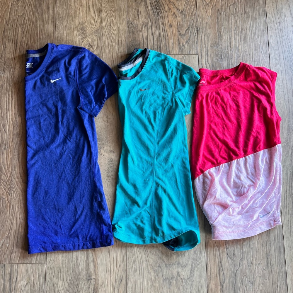 NIKE DRI-Fit Bundle 3 Women’s Short Sleeve and Sleeveless Exercise Shirts